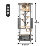SM household high value with toilet cage household oversized room panoramic glass cat villa solid wood luxury cat nest