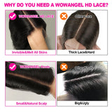 WOWANGEL 2x6 Deep Parting HD Lace Closure Frontal Only Melt Skin Straight Hair Kim K Closure Pre Plucked Virgin Hair For Woman
