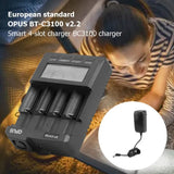 New Opus BT-C3100 V2.2 Digital Intelligent 4 Slots AA/AAA LCD 18650 Battery Charger Opus BT -C3100 V2.2 Battery Charger