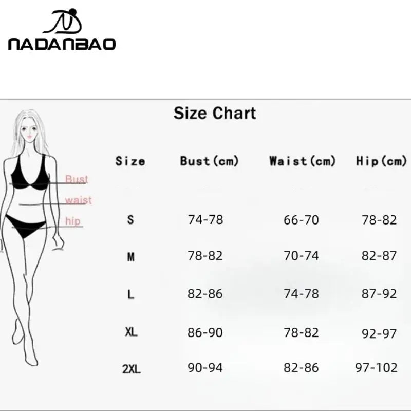 Nadanbao Women's Floral Leaf Print Swimsuit Conservative Bikini Swimwear V Neck Crisscross Tankini Set Sports Swimming Suit
