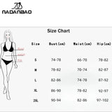 Nadanbao Women's Floral Leaf Print Swimsuit Conservative Bikini Swimwear V Neck Crisscross Tankini Set Sports Swimming Suit