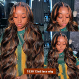 Highlight Body Wave Wig Human Hair 13X6 Hd Lace Frontal Wig P427 1B30 Black Brown Blonde 13X4 Front Ombre Colored Wig 30 36 Inch
