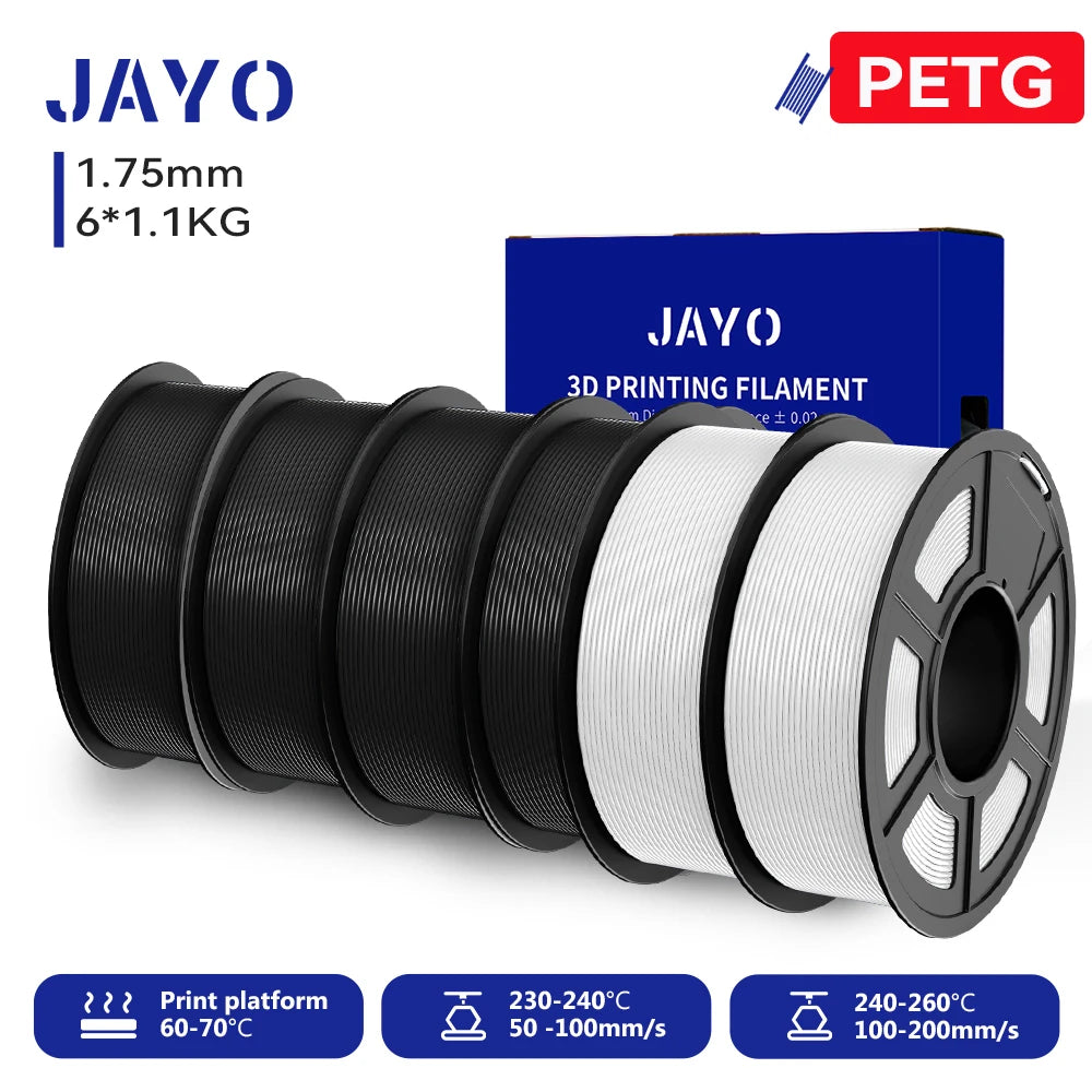 JAYO 3D PETG/ High Speed Matte PETG / PLA Classic Printer Filament 1.75mm 3D Printer Filament 6.6KG Neatly Wound PETG for 3D