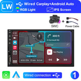 LEHX 7Inch Carplay Android Auto Player IPS Touch Screen HD Automotive Multimedia Car MP5 Player USB Bluetooth Card 2 Din Stereo