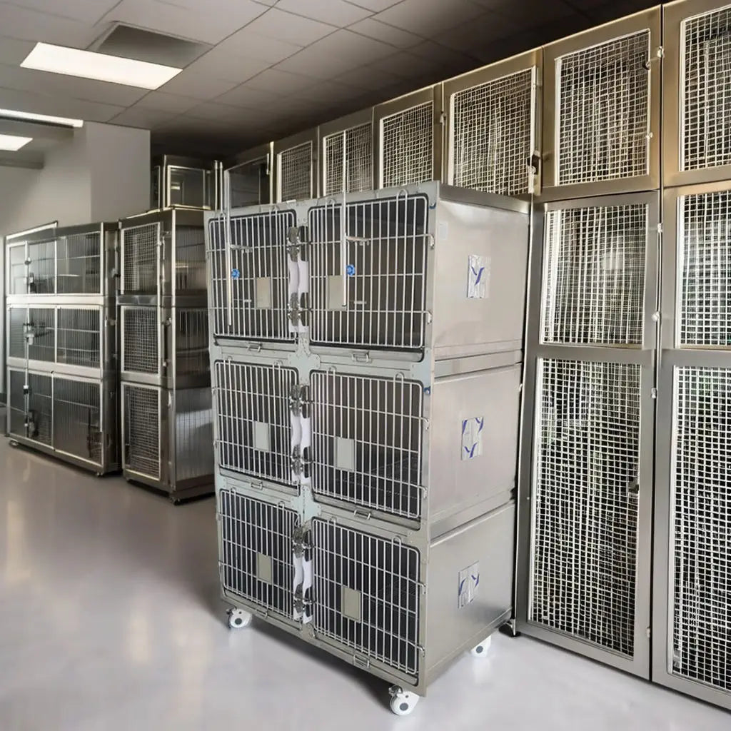 High-quality 304 Stainless Steel Pet Cages, Six-position Dog Cages