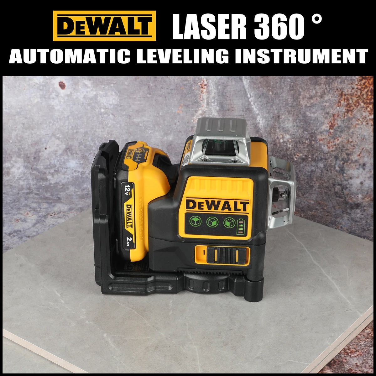 DEWALT DW089LG 12-Line 3-Side 360° Green Laser Level 12V Outdoor Super