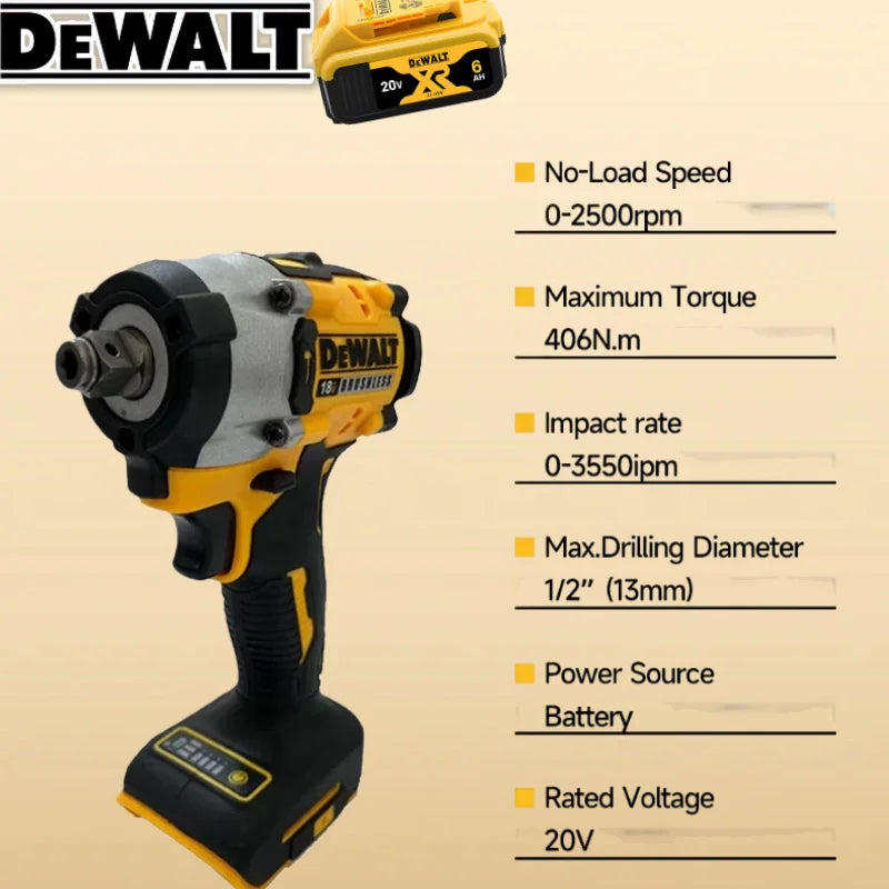Dewalt  DCF921 Cordless Wrench  Atomic  Maximum 1/2 inch Cordless Impact Wrench Variable Speed Charging Wrench 18V20V Battery