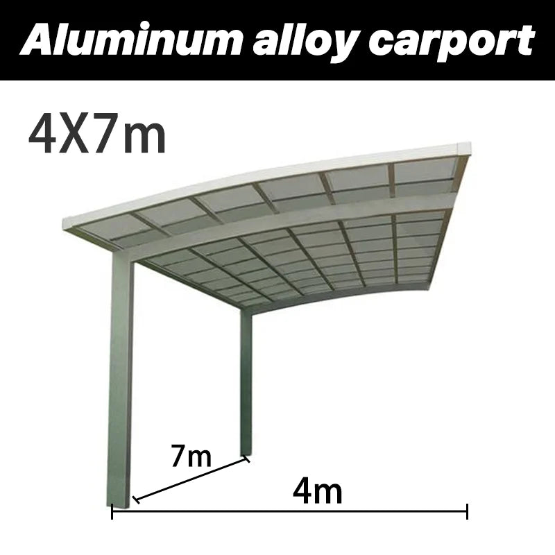 Modern Aluminum Carport Single L-shape Customized Outdoor Garden Parking Shelter for Driveway Yard Garden Canopy Tent