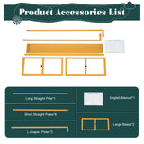 3m Adjustable Gold Square Wedding Arch Stand with Base, Heavy Duty Metal Backdrop Frame for Ceremony Party Decoration