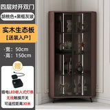 Corner Cabinet with Light Solid Wood Living Room Corner Corner Cabinet Display Bookcase Storage Triangle Cabinet Dining