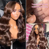 38 40 Inch Chocolate Brown 13x6 Human Hair Wigs Hd Lace Frontal Wig Colored Transparent Body Wave Brown Wig For Women 4x4 5x5