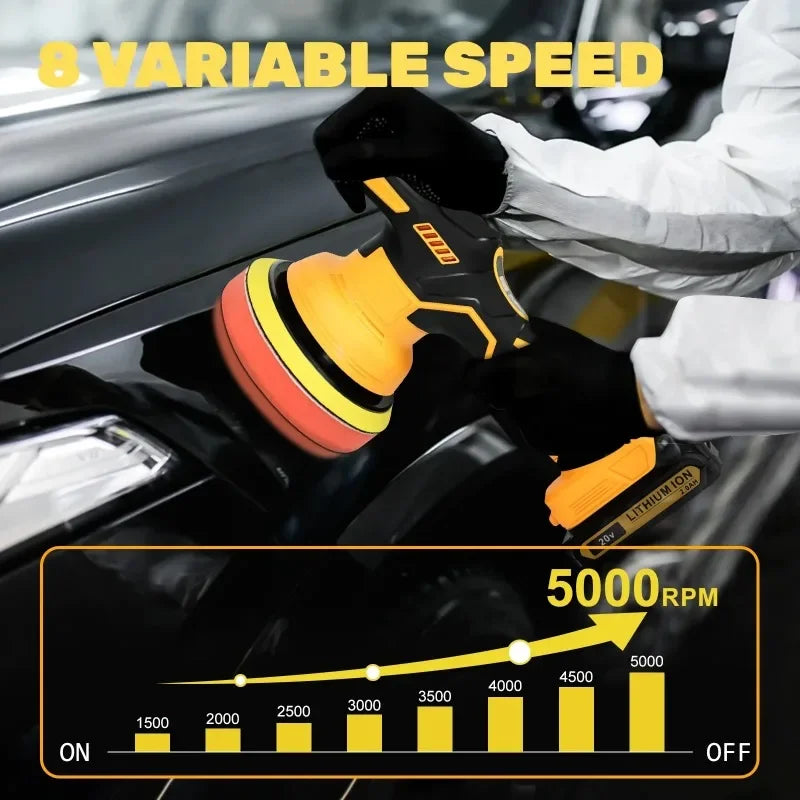 DeWALT 8 Gears Adjustable Cordless Car Polisher Electric Auto Waxing Sanding Sealing Glaze Tool For Dewalt 20V Battery
