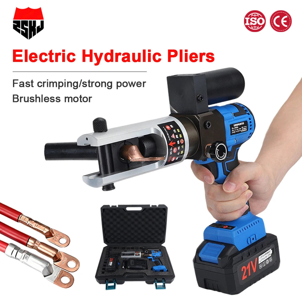 10-240mm Rechargeable Electric Hydraulic Wire Clamp Nippers SL240 Nose Brushless Motor Terminal Crimping Tool for Electricians