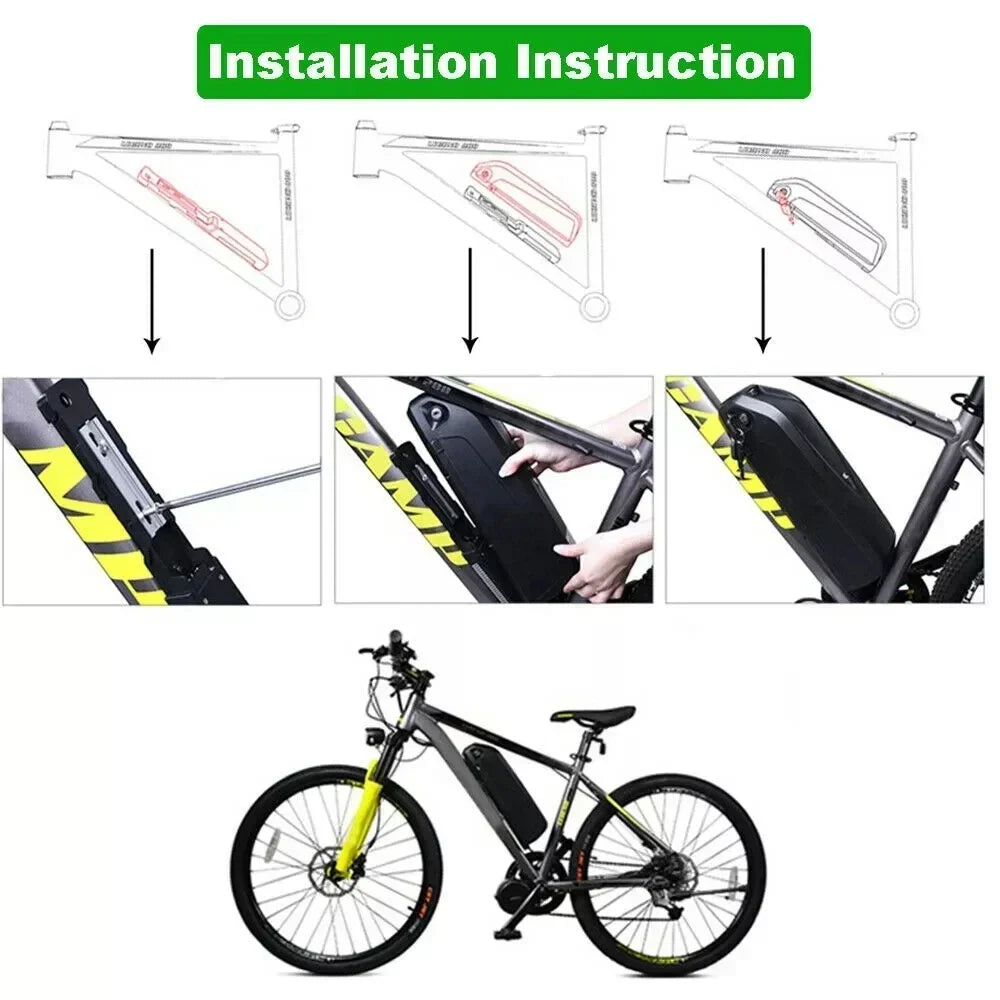 Brand New 48V 36V Hailong Battery 50AH Lithium Ion BMS 18650 Cell Electric Bicycle Durable