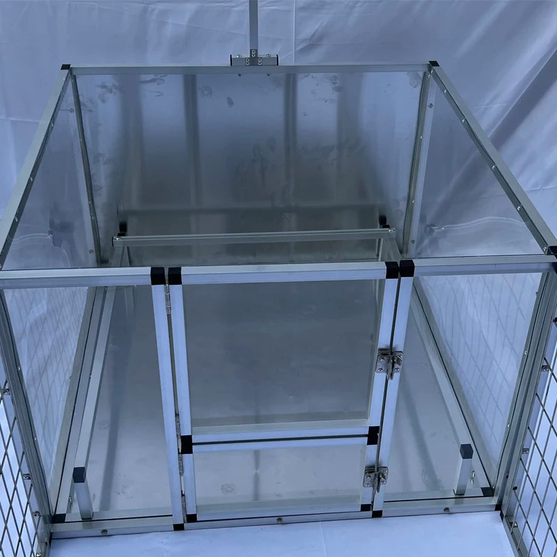 Whelp Ing Box Large Aluminum Dog Elevated Whelp Ing Box with Fence United States Metal and Glass Puppy