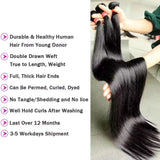 12A Bone Straight Brazilian 32 Inch Human Hair Weave Bundles Natural Black Unprocessed Bundle Remy Hair Extensions Double