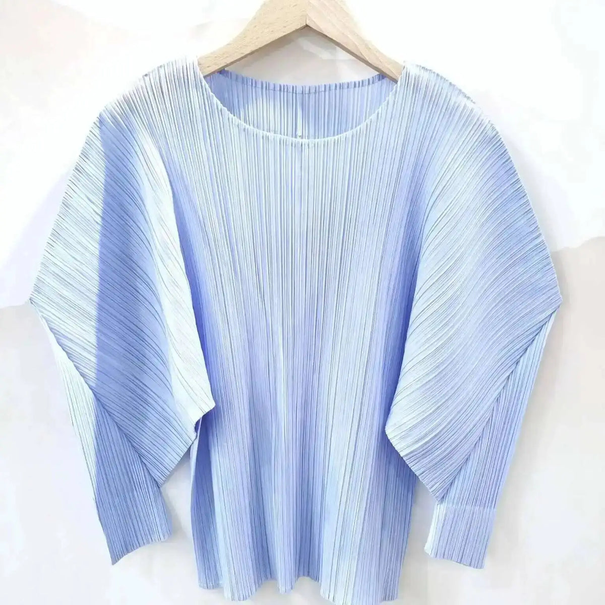 GVUW Pleated Round Collar T Shirt Women Full Sleeve Solid Color Versatile New 2025 Pullover Temperament Female Tops 17G8531