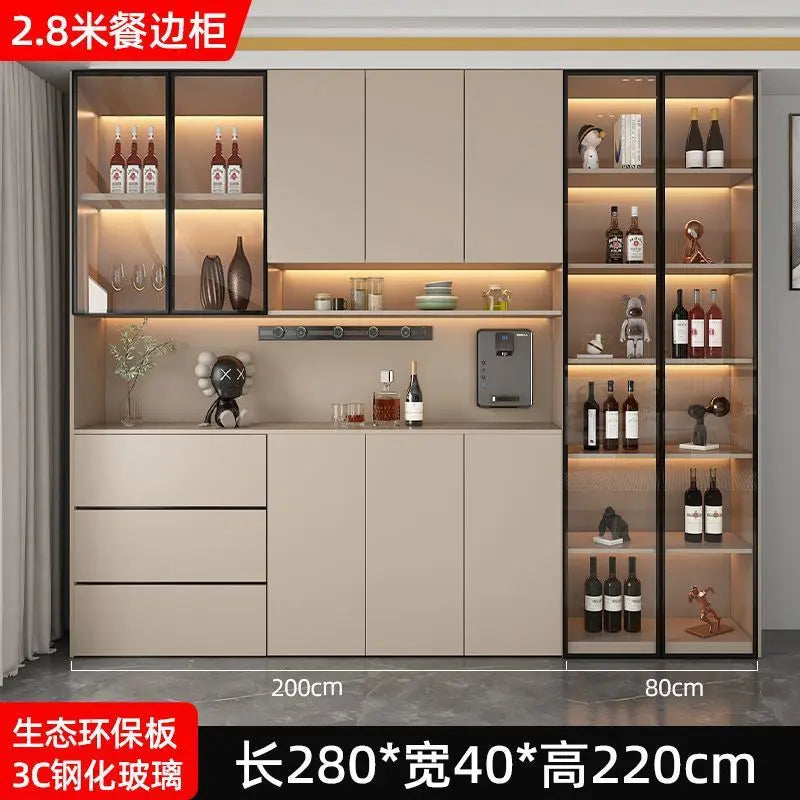 Solid wood wine  high cabinet, locker, integrated entrance cabinet against the wall,