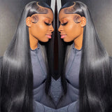 200% Real Density Bone Straight Hd Transparent 13x6 Hd Lace Frontal Wig