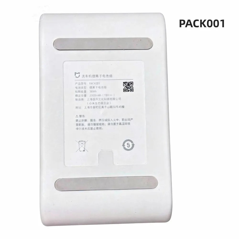 100%Original 2000mAh 18V for Xiaomi Mijia PACK001 for HOTO PACK002 Wireless Car Wash Machine Rechargeable Battery