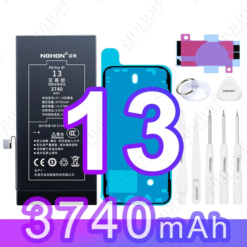 NOHON High Quality 2160mAh Battery For iPhone SE 2022 2020 2016 SE2 SE3 11 12 13 14 Phone Replacement Batteries With Tool Kit