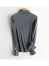 SuyaDream, Women Bottoming T Shirt, Silk Viscose Blend, Long Sleeves, Solid Basic Thermal Shirt, 2024 Autumn Winter Top