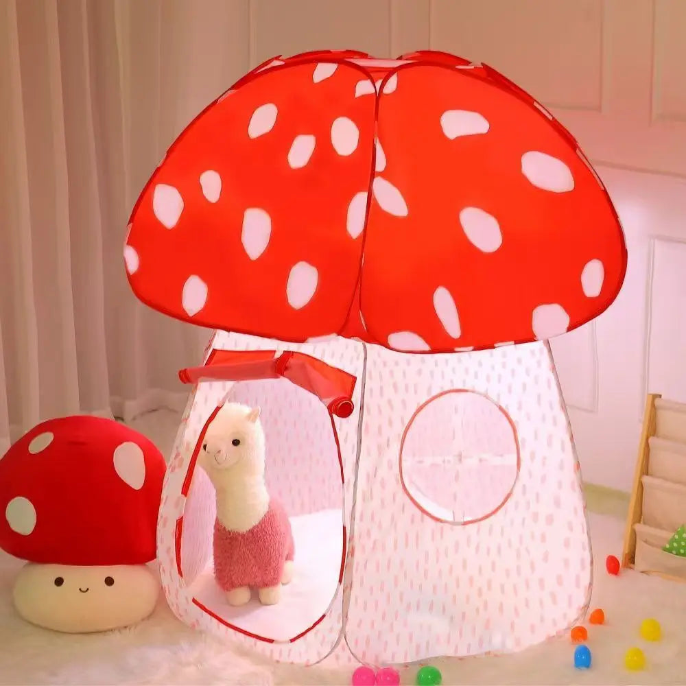 1Pc Cute Simulated Mushroom House Tent, easy assemble foldable kids play tent, ideal indoor pretend play toy and nice gift