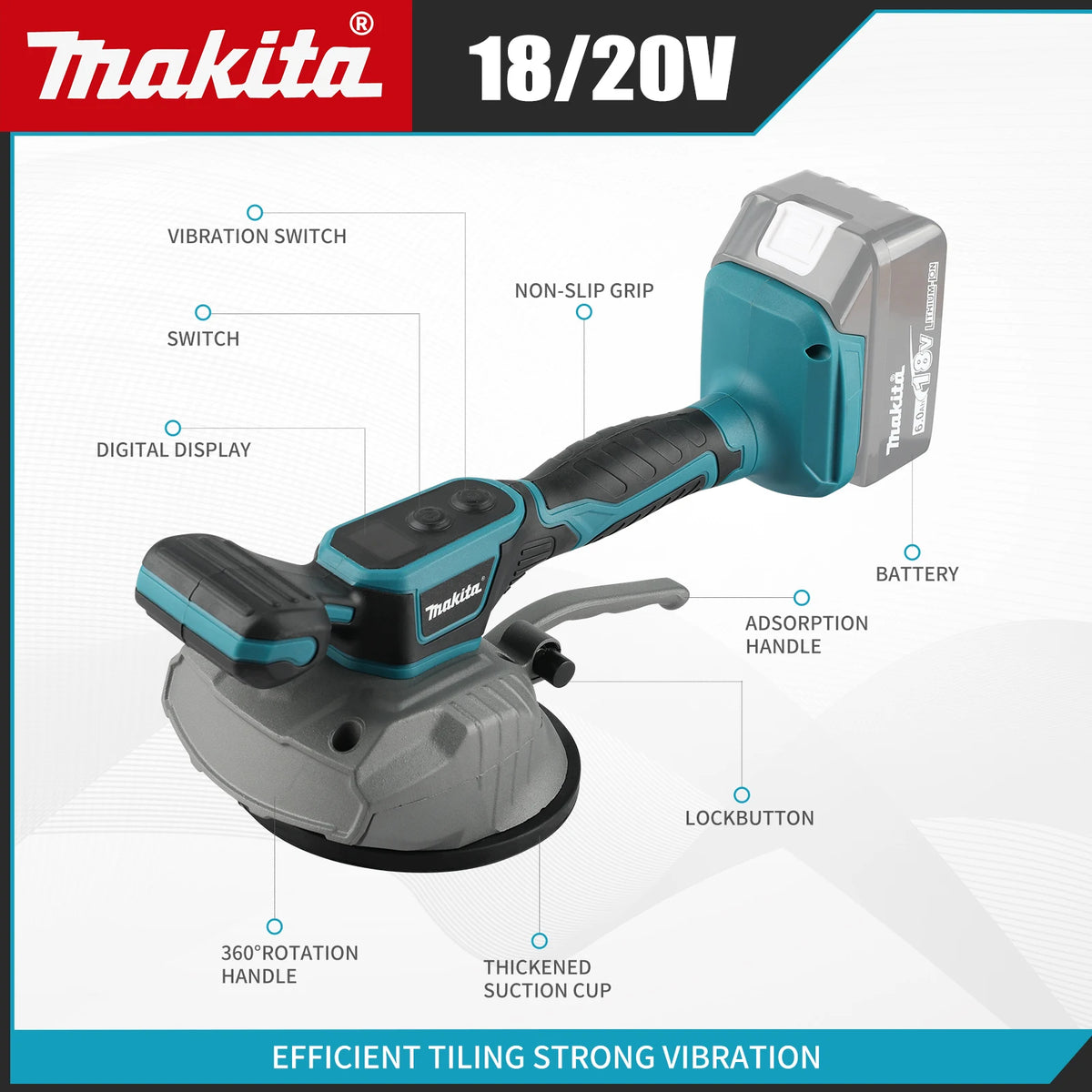 Makita M424 18V Tile Leveling Machine Thickened Suction Cup For Within 150cm Ceramic Marble Tile Paving Hand tools