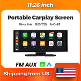 11.26" Linux System Portable installation Car Multimedia Player Carplay Android Auto IPS Screen Support DSP FM AUX Camera SD