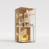 ZYY household advanced sense solid wood cat cage house balcony indoor panoramic glass cabinet