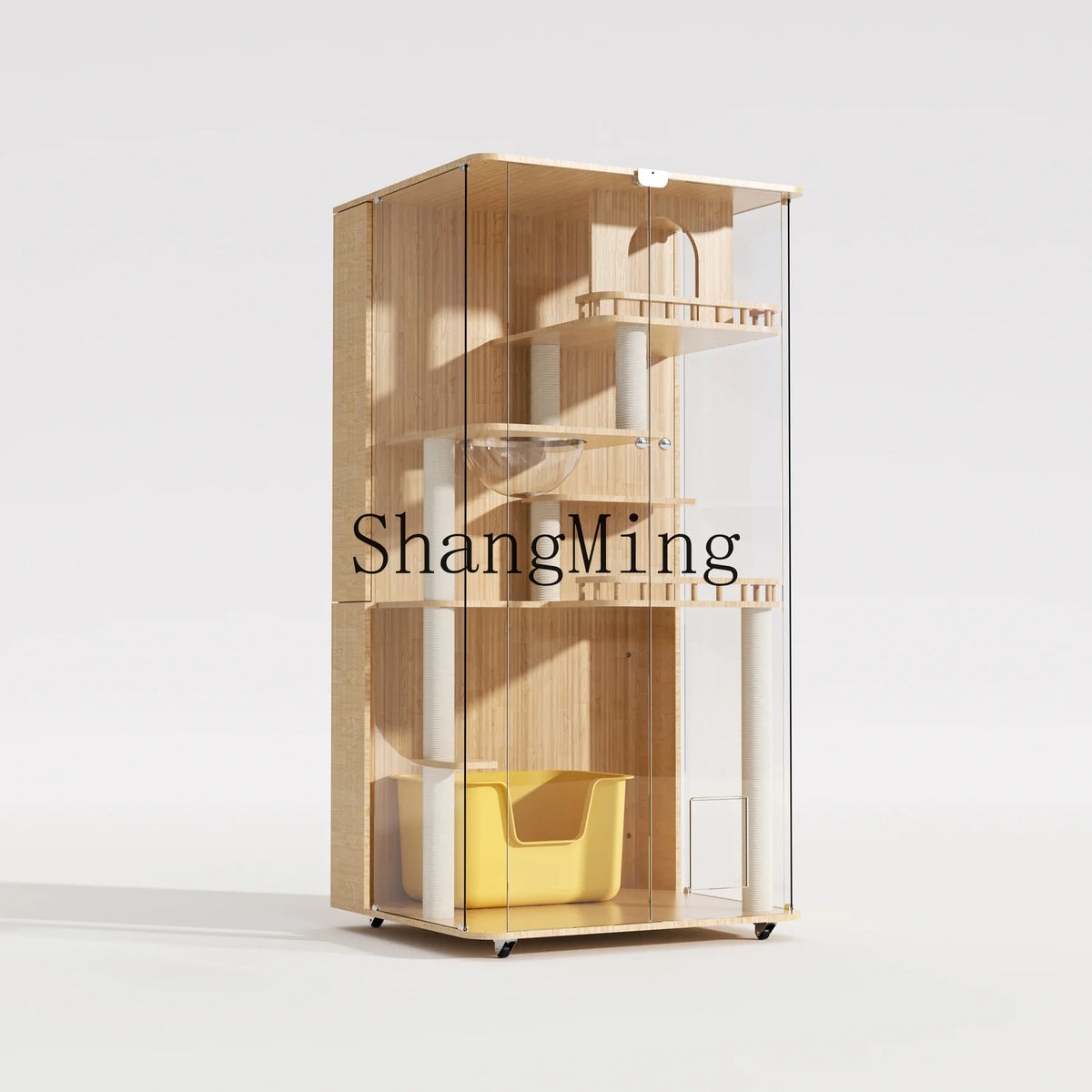 ZYY household advanced sense solid wood cat cage house balcony indoor panoramic glass cabinet