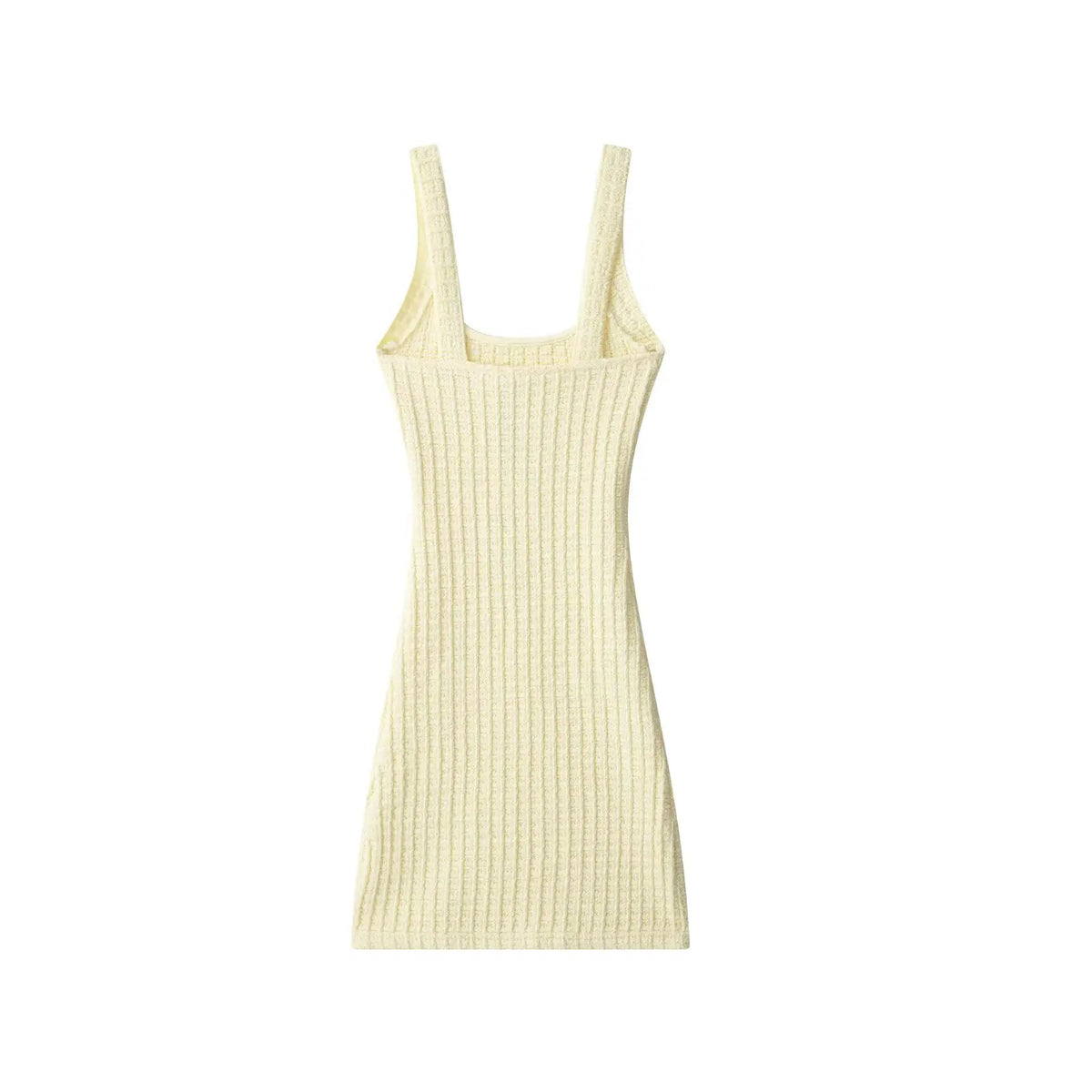 Ele ort Knitted Dr Women's Elastied Knit with Button Strap Vest Sle Casual Spring Summer Autumn Polyester Fabric