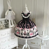 Japanese Kawaii Lolita Style Jsk Dress Women Sweet Cute Bow Lace Ruffles Party Mini Dresses Gothic Y2k Sleeveless Princess Dress