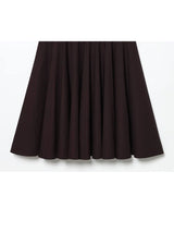HH 2026 Women Summer Fashion Solid Midi Dress Side Zipper Pleated Woman Ship-type Short Sleeved Stitching Holiday Party Dress