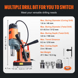 SucceBuy 1300W 1400W 2" Electric Drilling Machine Magnetic Drill Press Boring Diameter Power Drill 810 PRM Drill
