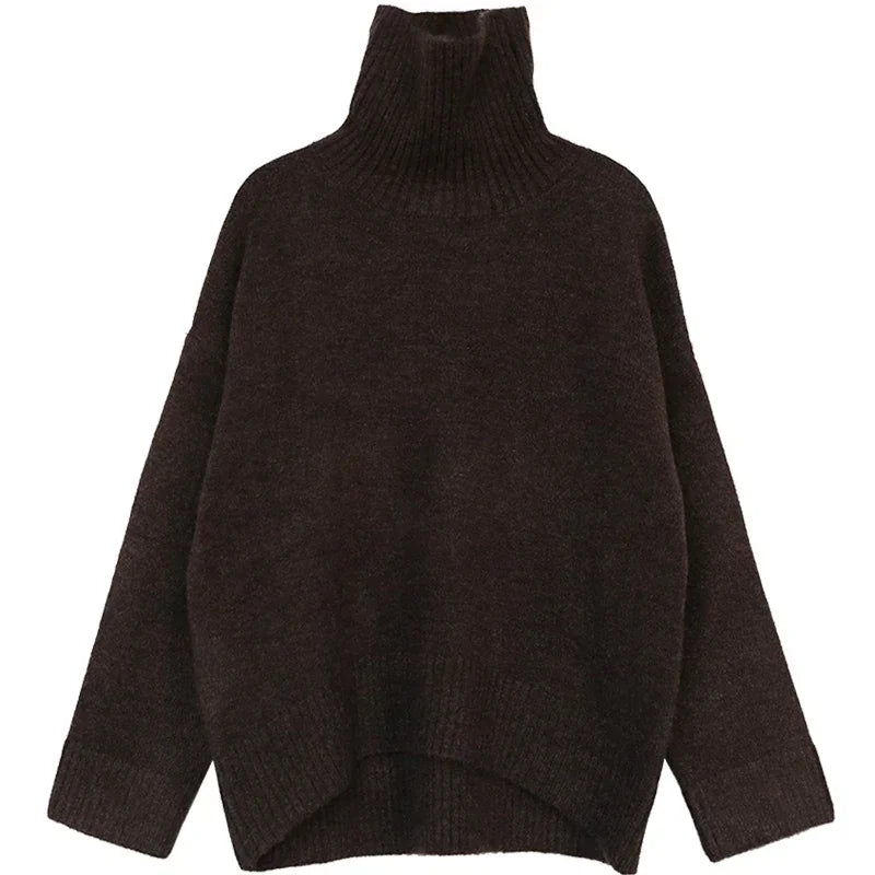 CHIC VEN Women's Sweater Autumn Winter New Turtleneck Knit Pullover Loose Clothes for Women Warm Solid Basic Female Tops 2026