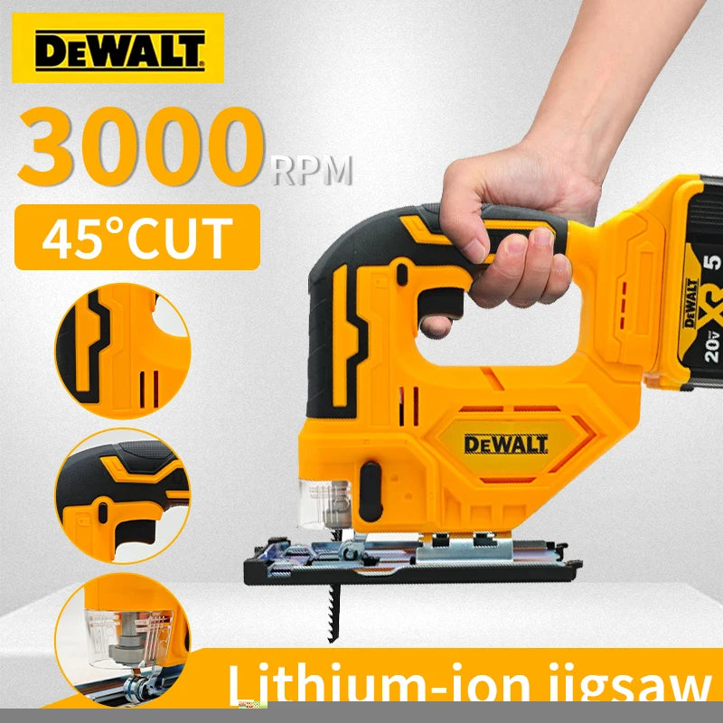 DEWALT 20V Brushless Jig Saw 3000RPM Cordless Electric Curve Saw Adjustable Speed Multifunction Woodworking Power Tool