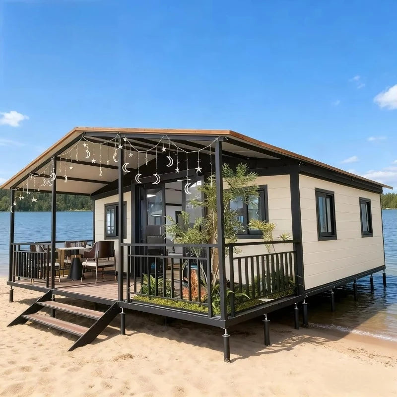 Customized New Design Prefab Container Trailer Integrated House On Wheel Shipping Prefabricated Movable Luxury Home Tiny House