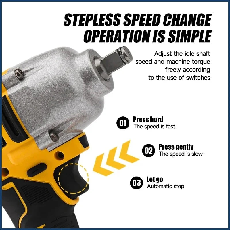 DeWalt DCF892 Brushless Electric Wrench 1/2Inch High Torque 3 Speed Impact Driver Auto Repair For 18V-20V Battery Power Tools