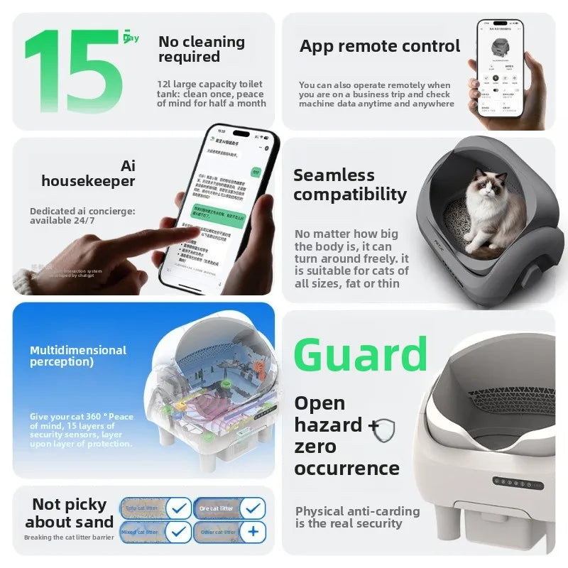 Automatic cat litter box open intelligent oversized electric cat toilet