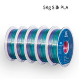 GEEETECH 5Rolls 3D Silk PLA Filament 1Kg/roll 1.75mm Spool Wire For 3D Printer Material,Safety, Vacuum packaging