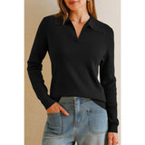 Women's POLO shirt, spring sweater, business casual wear, summer fashion.