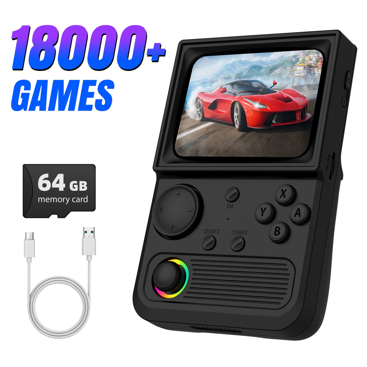 R36T Retro Handheld Game Console 22000+Game 3.5'' HD IPS Screen WI-FI Multiplayer 128G Portable Pocket Video Player Ship From US