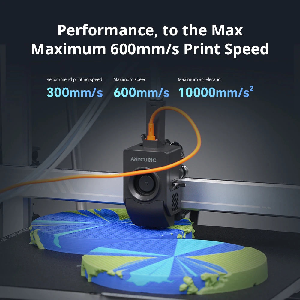 ANYCUBIC Kobra 3 Max Multi-Color 3D Printer Max 600mm/s Print Speed Large Build Size 500*420*420mm Smart APP Control