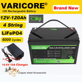 New 12.8V 120AH LiFePO4 Battery 12V Lithium Iron Phosphate for Off Grid Solar Energy, Golf Cart, Camping - Lighter Batteries