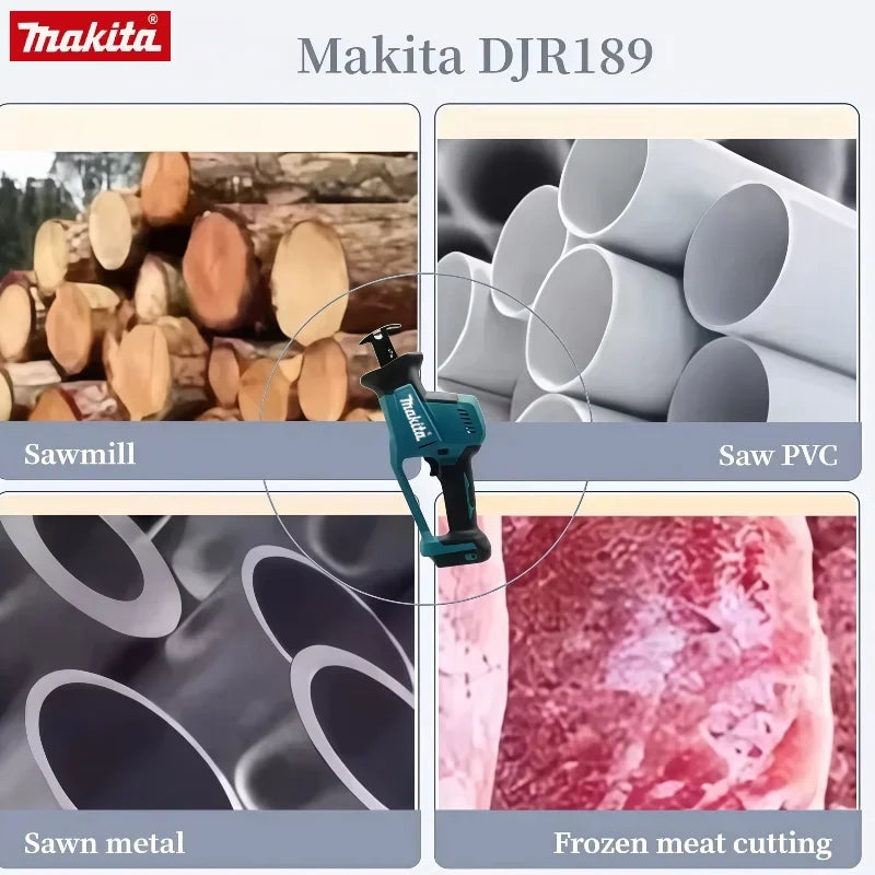 Makita DJR189 Cordless Electric Reciprocating Saw Brushless Rechargeable Wood Metal Cutting Saw Portable Saw 18V Battery