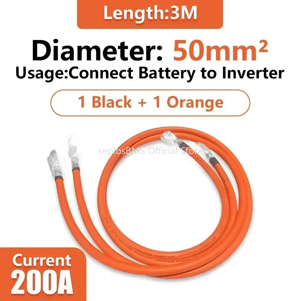 Seplos 50mm Square Millimet DIY Kits Power Inverter Cable Battery Energy Storage Connector Terminal Plug Copper Core Elbow Power
