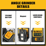 2026 Dewalt DW089LG 12V Green Laser Level, 12 Line 3-Sided 360° Vertical