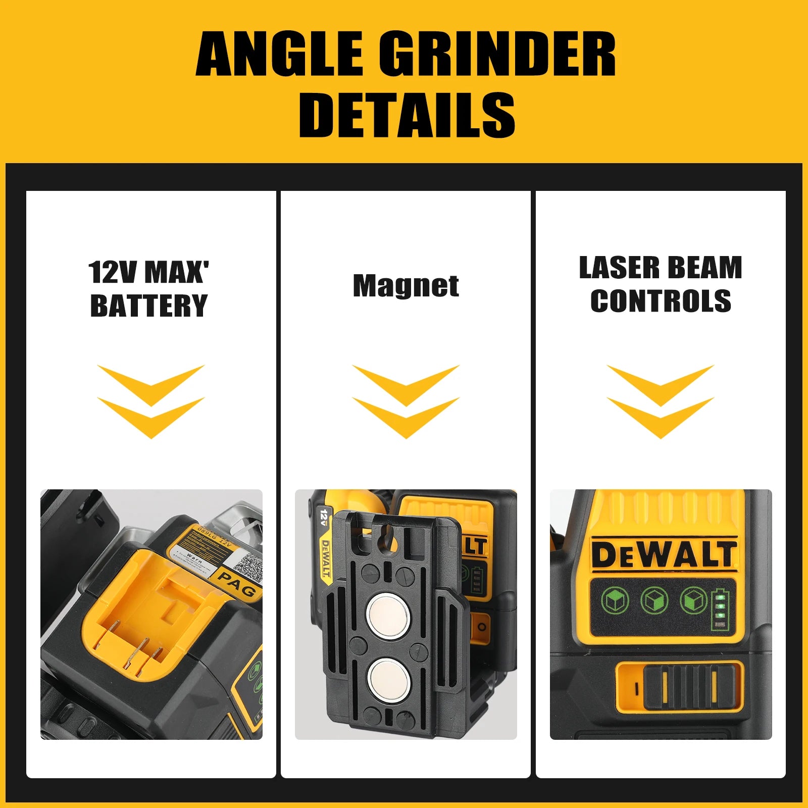 2026 Dewalt DW089LG 12V Green Laser Level, 12 Line 3-Sided 360° Vertical