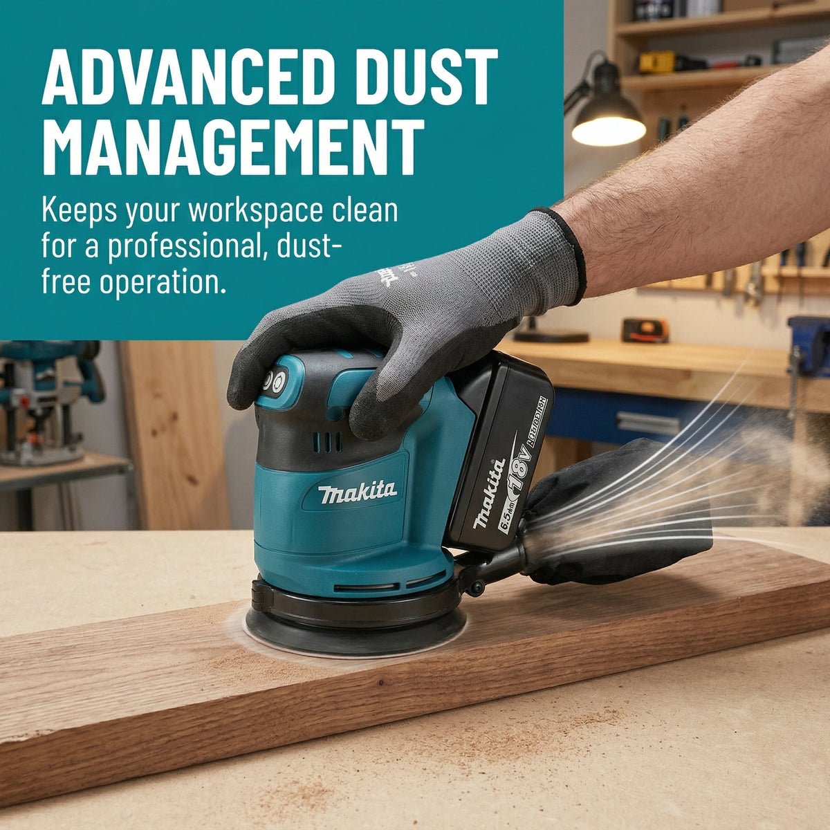 Makita DBO180Z 18V Brushless Cordless Rechargeable Disc Random Orbital Sander Woodworking Sanding Putty Polishing Bare Tool